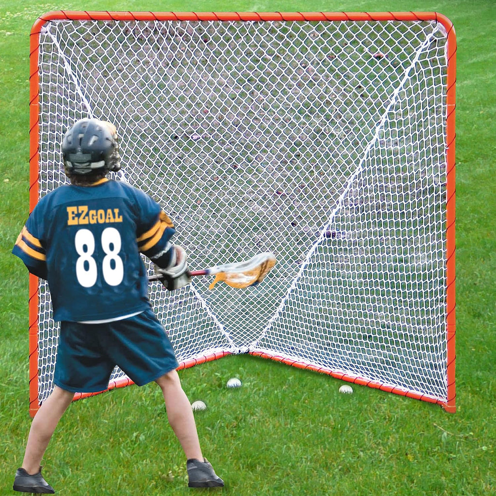 EZGoal Lacrosse Folding Goal, 6 x 6-Feet, Orange