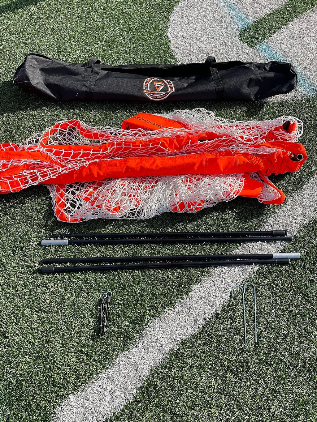 CrankshooterÂ® Portable, Foldable Lacrosse Goal. Two Sizes: 6'X 6' or 4'X 4' Put Up & Take Down in Seconds