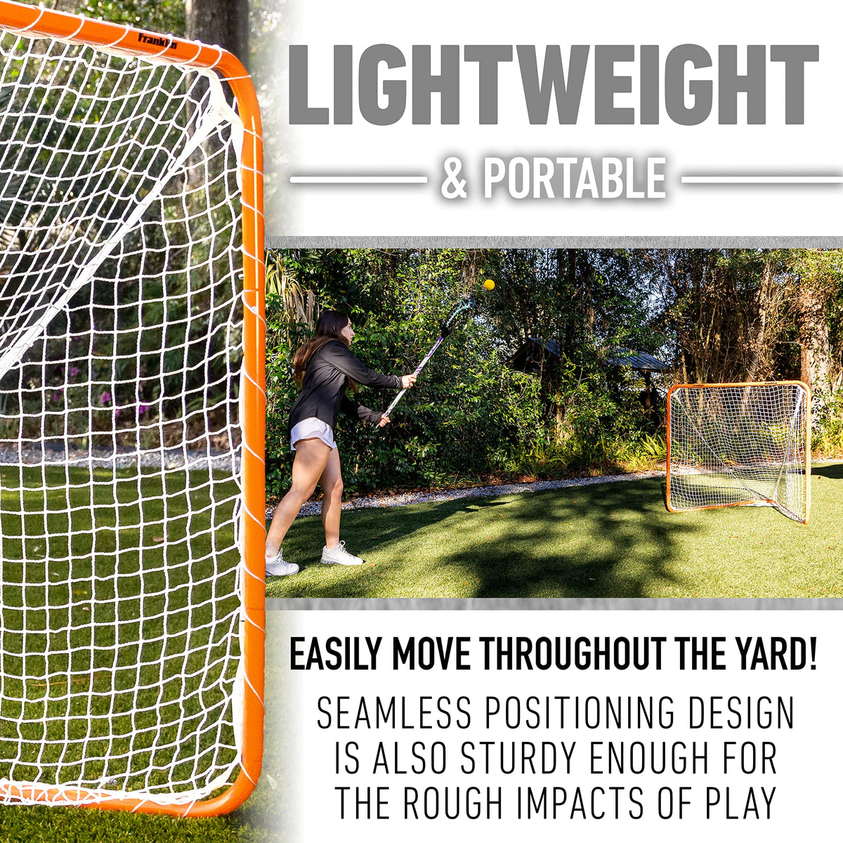 Franklin Sports Franklin Sports Backyard Lacrosse Goal - Kids + Adult Lacrosse Training Net - Lacrosse Training Equipment - Perfect for Youth + Adult Training