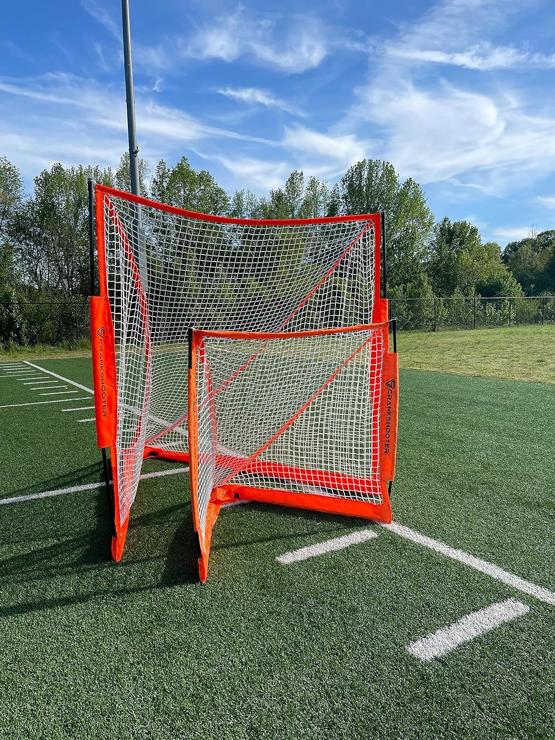 CrankshooterÂ® Portable, Foldable Lacrosse Goal. Two Sizes: 6'X 6' or 4'X 4' Put Up & Take Down in Seconds