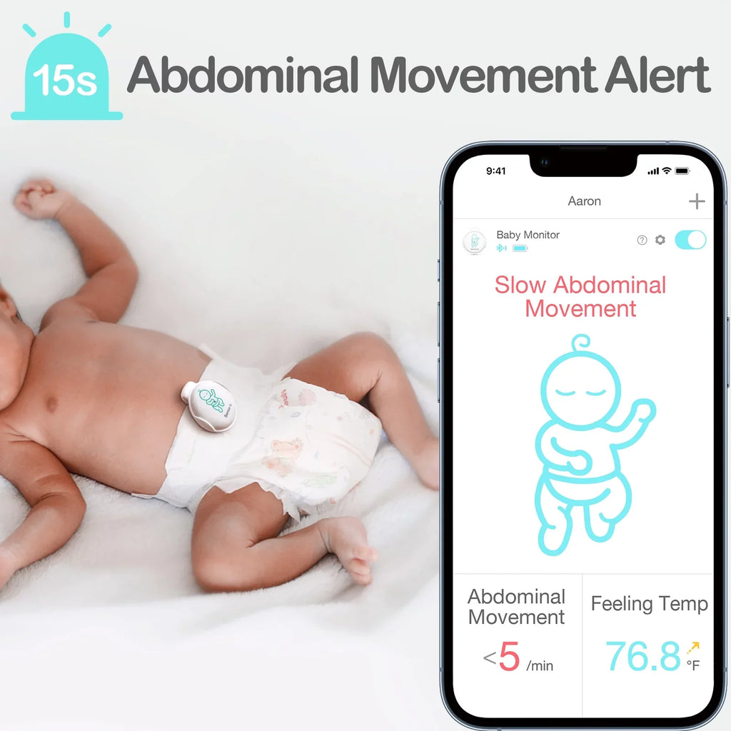 Sense-U Smart Baby Abdominal People Monitor - Tracks Baby's Abdominal Gentlemen Temperature, Rollover and Sleeping Position for Baby Safety with Instant Audio Alerts on Smartphones, Pink