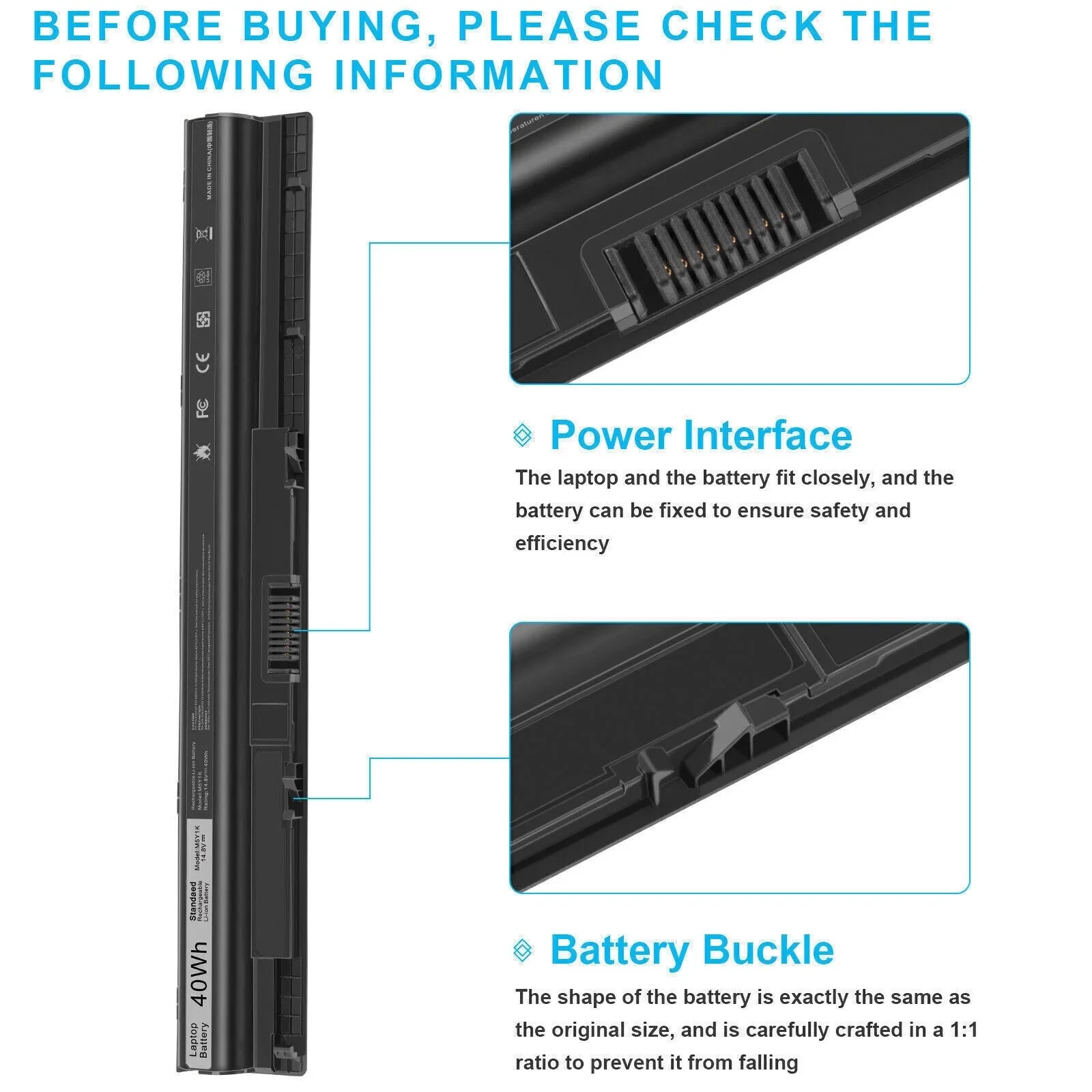GXVJ3 HD4J0 K185W Battery for Dell Inspiron 14 15 17 5000 3000 Series 5559 5558 3551 2700mAh