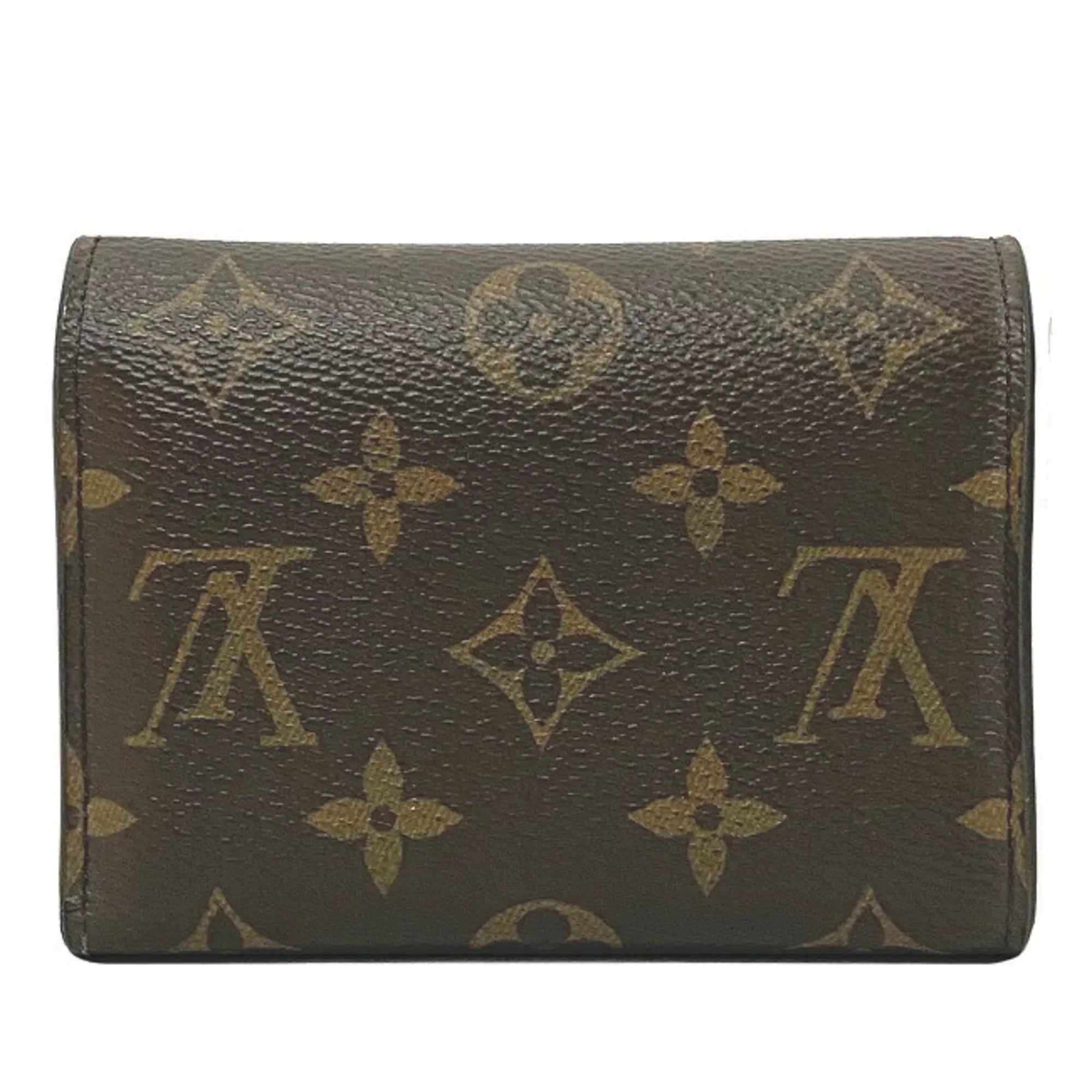 Pre-Owned Wallet Portefeuille Victorine Brown Pink Rose Ballerine Monogram M62360 Trifold NZ3119 LOUIS VUITTON Ladies (Good)