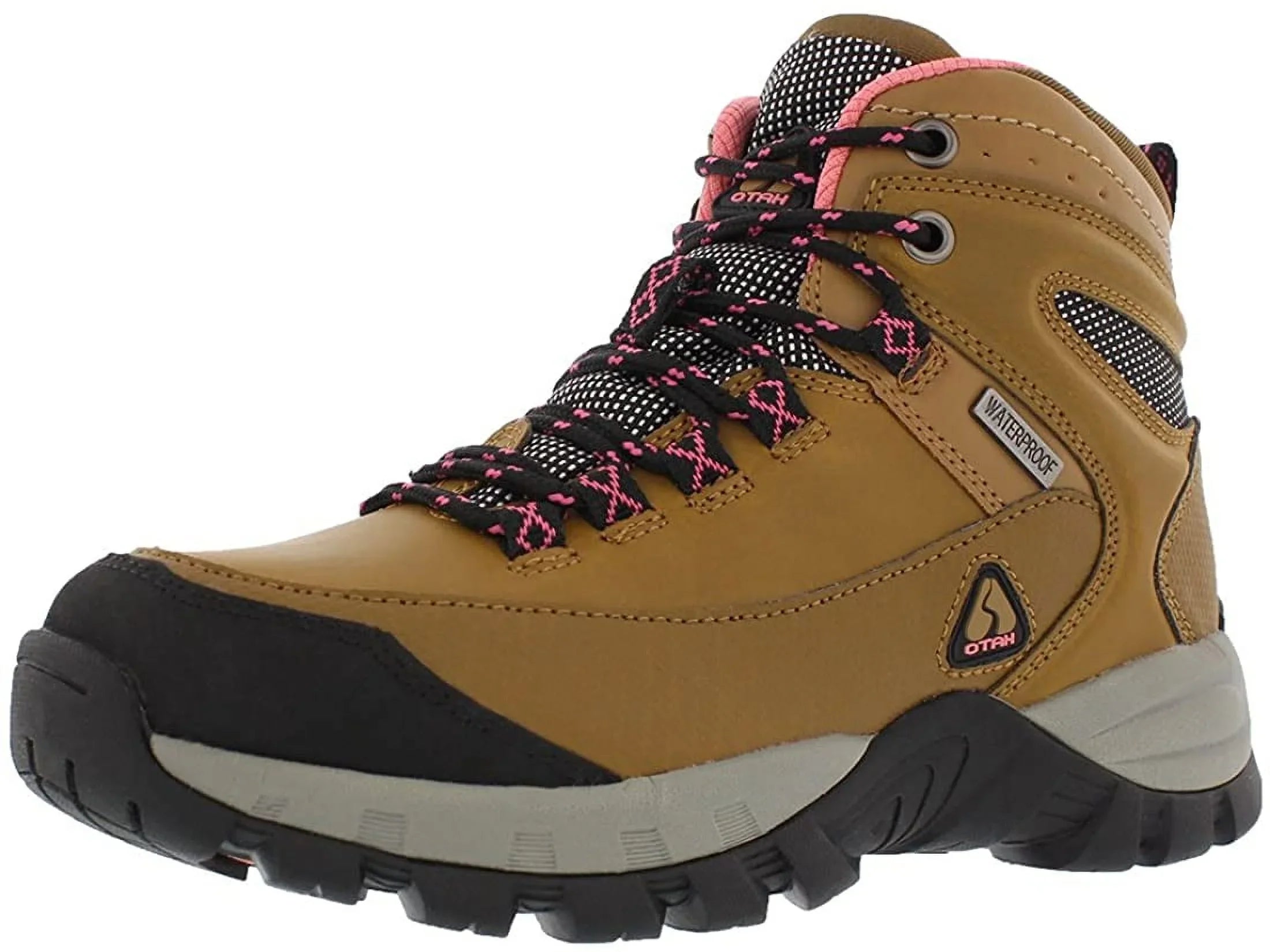 Otah Otah Forestier People Waterproof Hiking Mid-Cut Camel/Pink Boots Size 8, Color: Camel/Pink