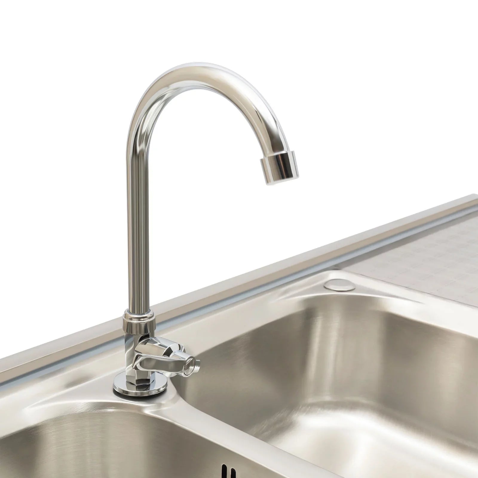 Aiqidi Commercial Stainless Steel Sink Double Bowl Freestanding Restaurant Kitchen Prep & Utility Sink Basin with Channel