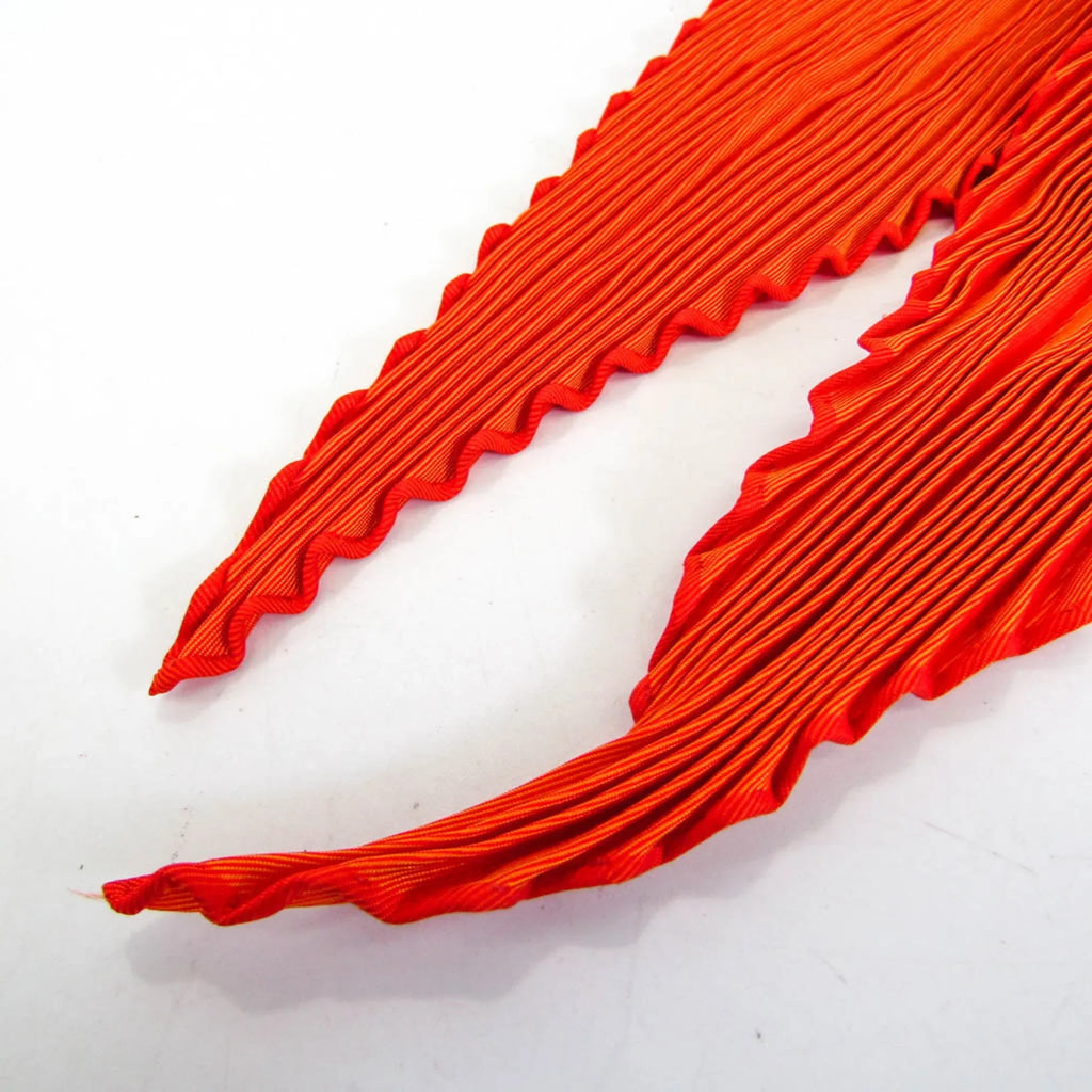 Pre-Owned Hermes Pleats Gentlemen Silk Scarf Orange (Good)