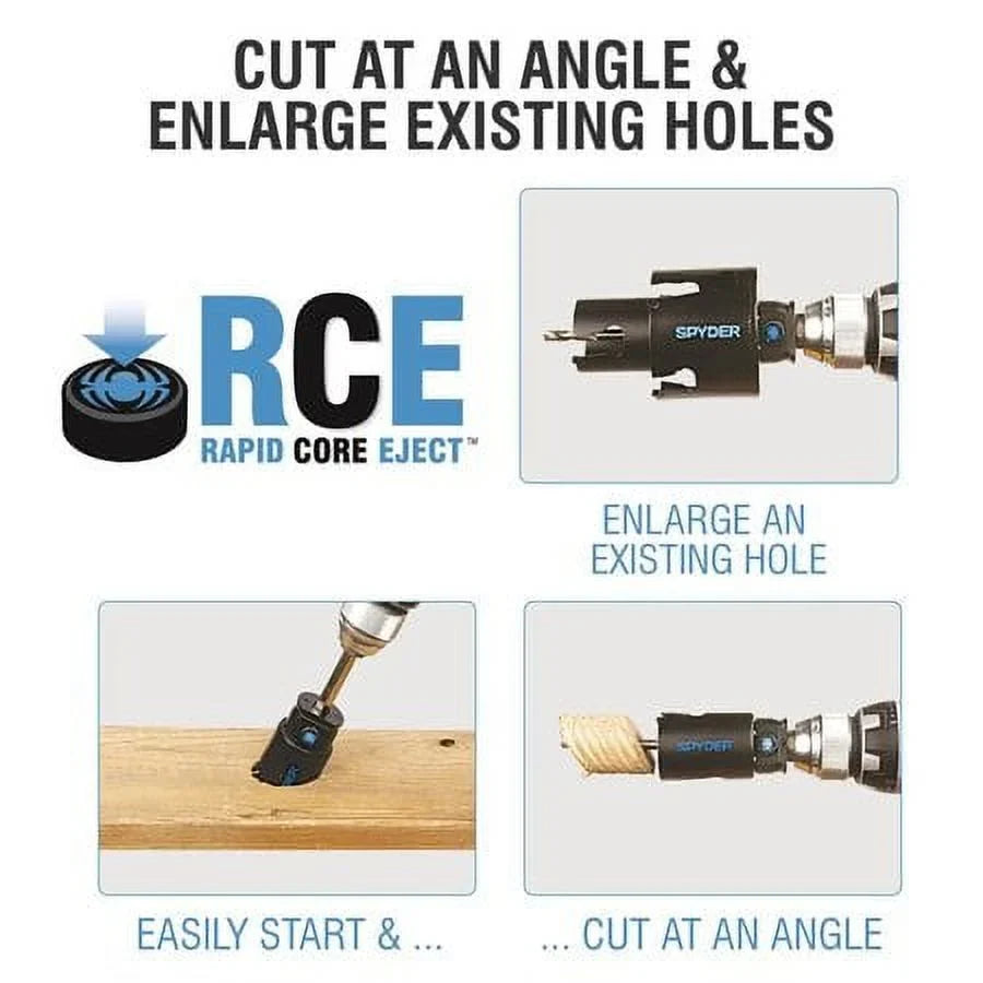 Spyder 600034H 3 in. Rapid Core Eject Tungsten Carbide Tipped Hole Saw, Midnight