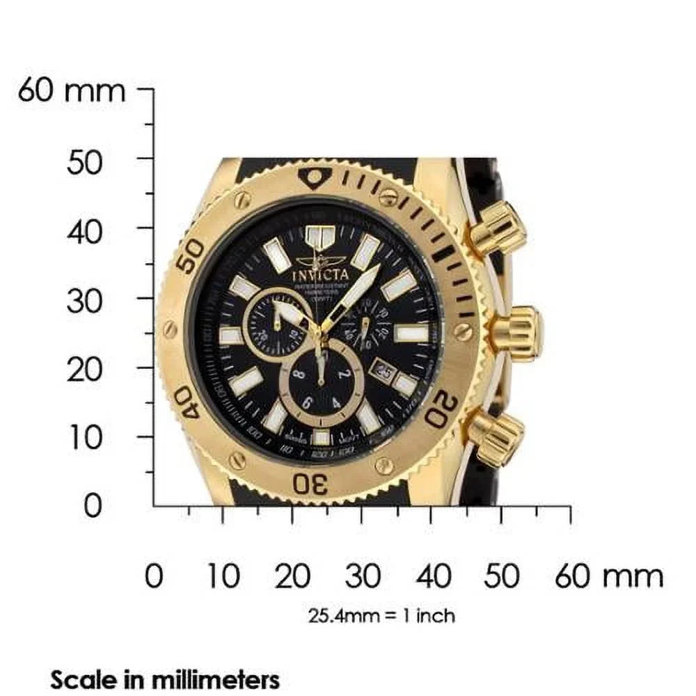 Invicta Gentlemen 0140 Spider Collection Gold Tone Dark Display Rubber Strap Chronograph Watch
