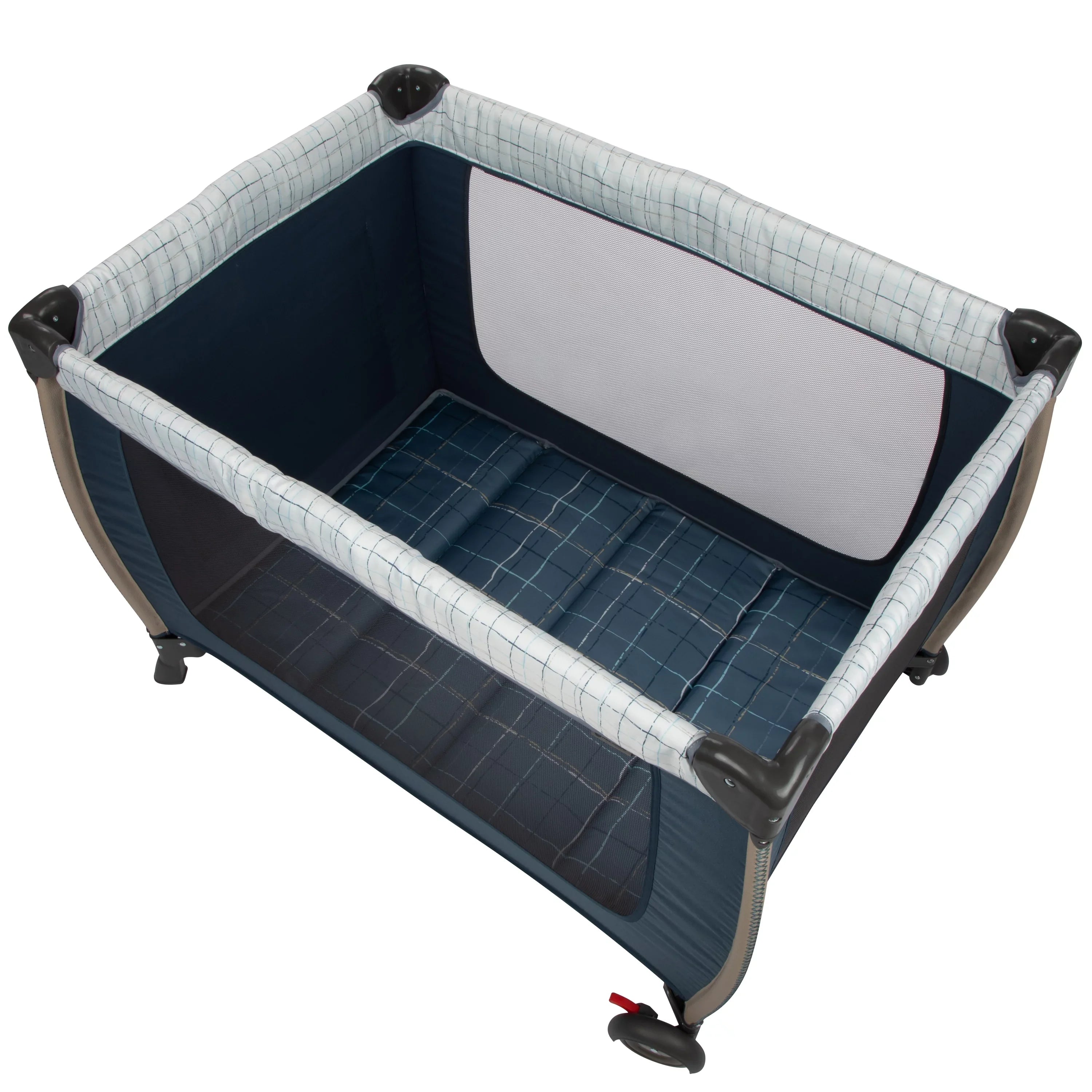 Monbebe Willow Rocking Play Yard with Full Size Bassinet, Plaid