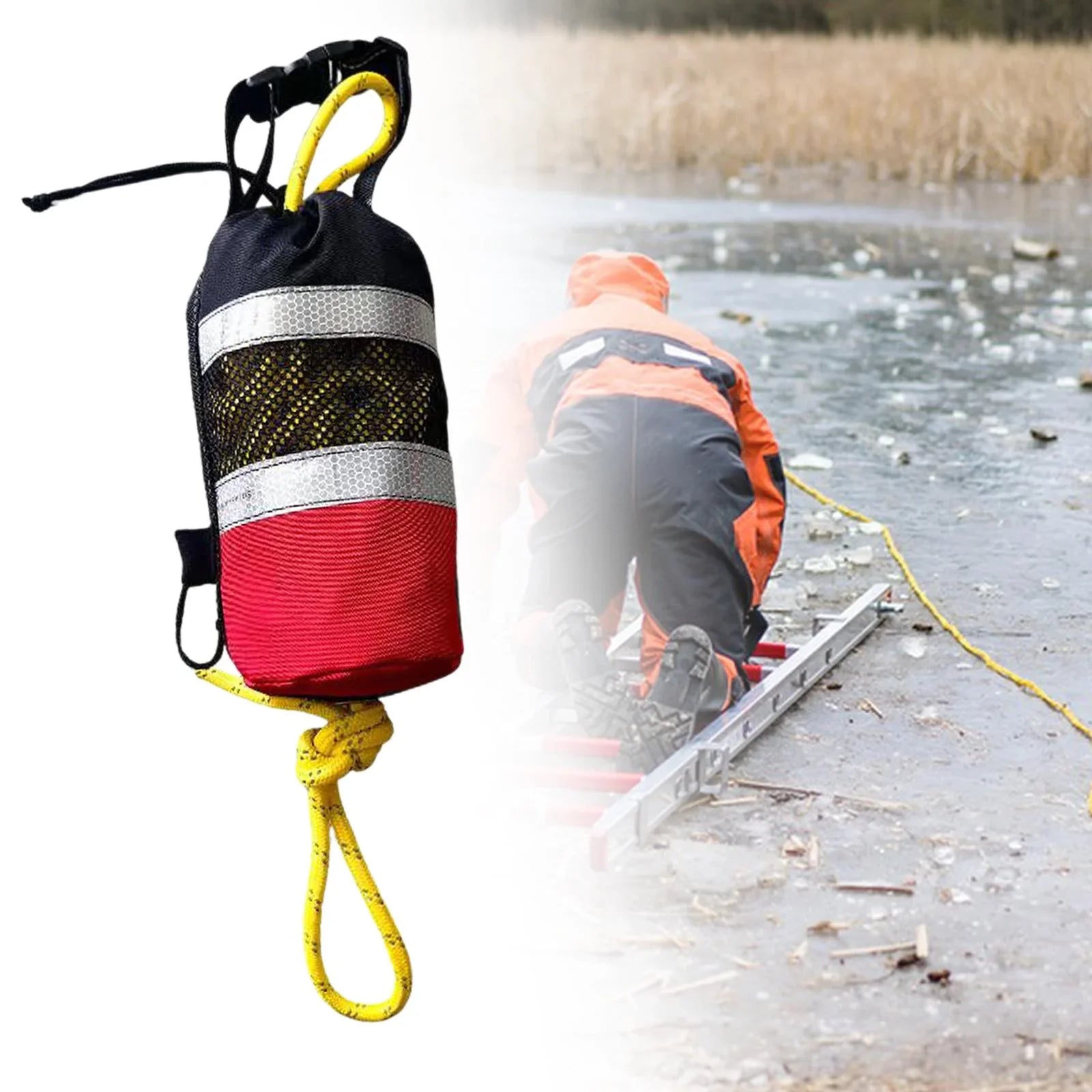 Tnarru Floating Throw Bag Throwable Rope Throw Bag Flotation Device Throwline Throw Bag for with Rope for Raft Kayaking