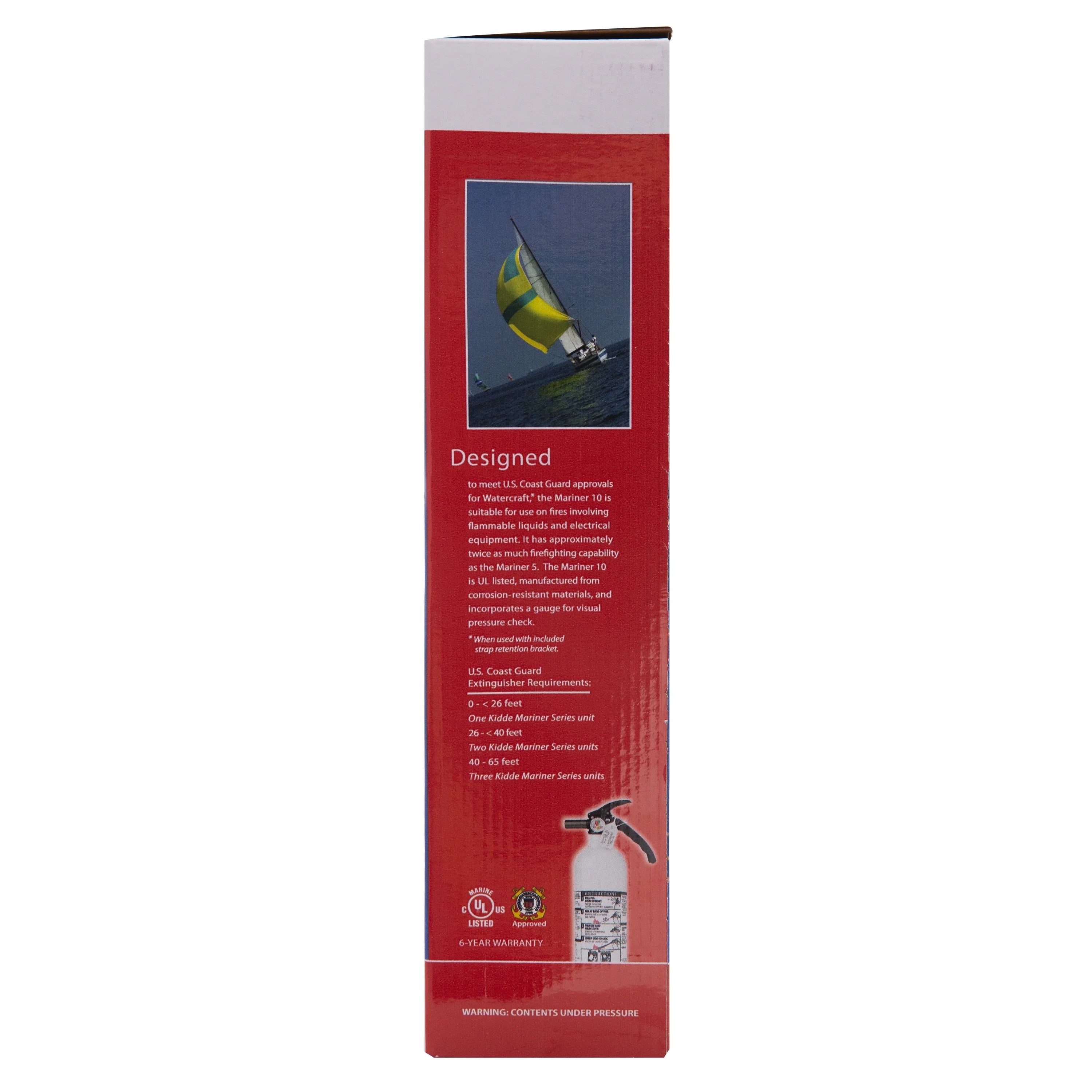 Kidde Marine Fire Extinguisher, UL Rated 10-B:C, Model KD82W-10BC, Not Rechargeable
