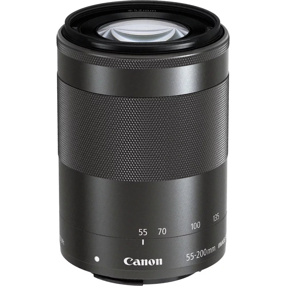 Canon EOS M200 Mirrorless Camera Dark + 55-200mm f/4.5-6.3 IS STM Lens Dark +UV Filter + 64GB + Bag & More!