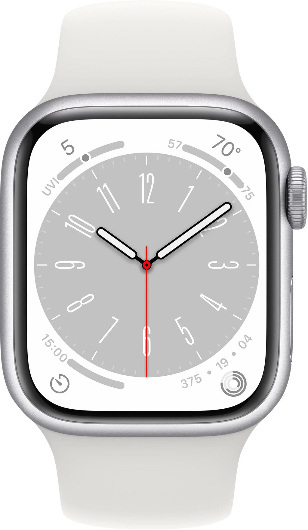 Restored Watch Gen 8 Series 8 Cell 41mm Silver Stainless Steel White Sport Band MNV73LL/A (Refurbished)