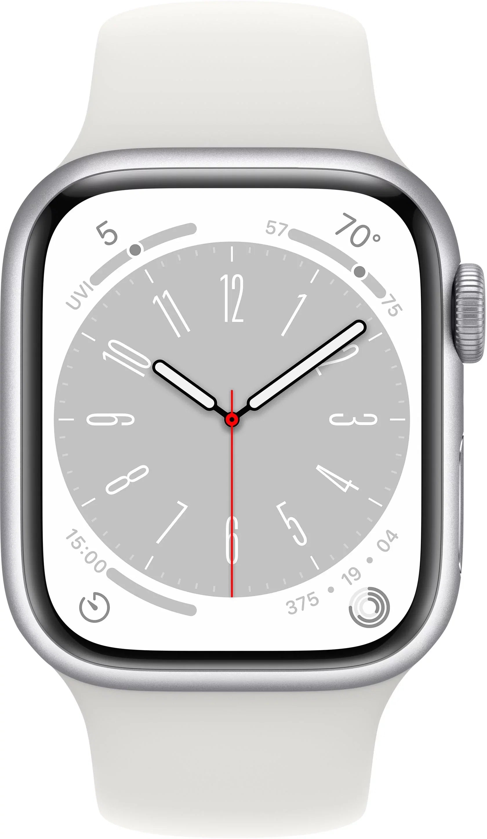 Restored Watch Gen 8 Series 8 Cell 41mm Silver Stainless Steel White Sport Band MNV73LL/A (Refurbished)