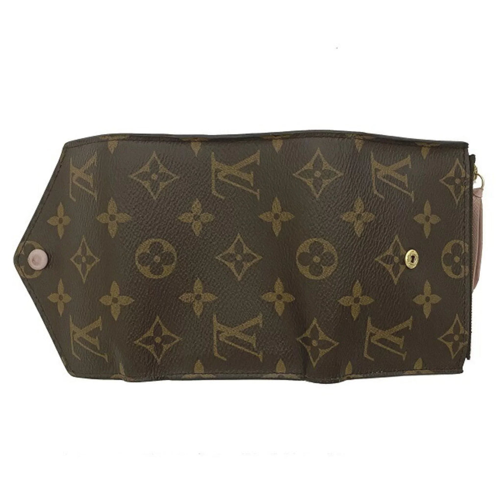 Pre-Owned Wallet Portefeuille Victorine Brown Pink Rose Ballerine Monogram M62360 Trifold NZ3119 LOUIS VUITTON Ladies (Good)