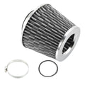 1pcs 2.7" 70mm Reducer Ring Inlet Cold Air Intake Cone Individuals Washable Clamp on Dry Air Filter Carbon Fiber Pattern