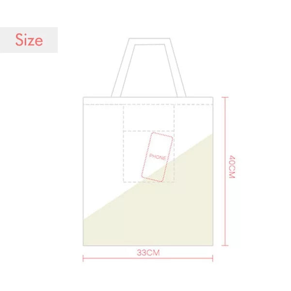 Clover Surprised Small TV Happy Original Tote Canvas Bag Shopping Satchel Casual Handbag