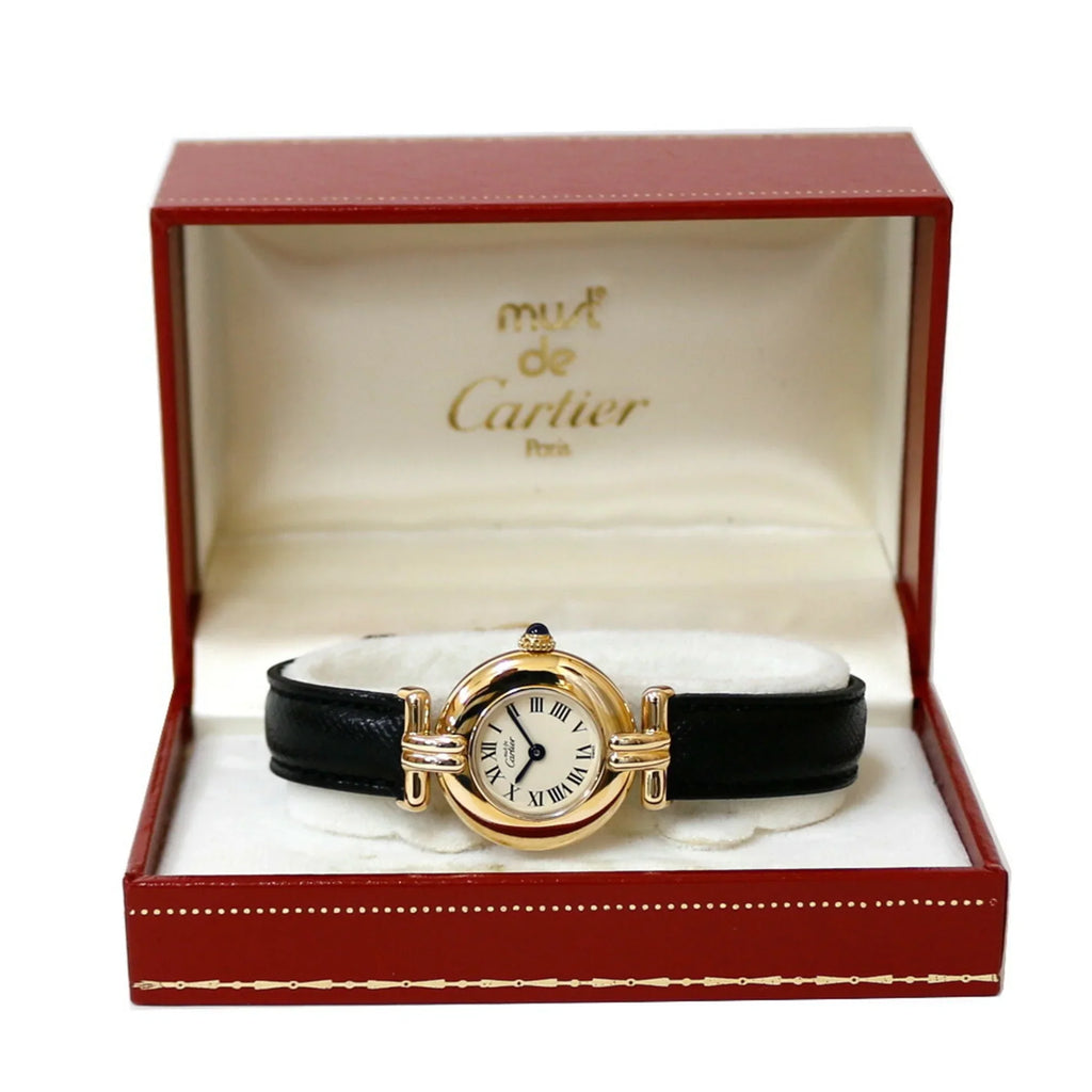 Pre-Owned Cartier Must Colise Vermeil Watch GP 590002 Gemstone Ladies CARTIER (Fair)