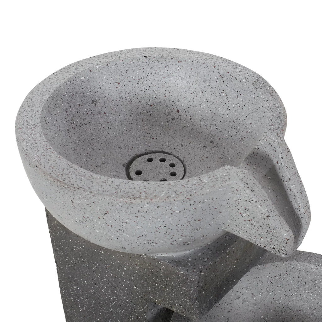 Colquitt Outdoor Modern 3 Tier Fountain, Multi-Gray