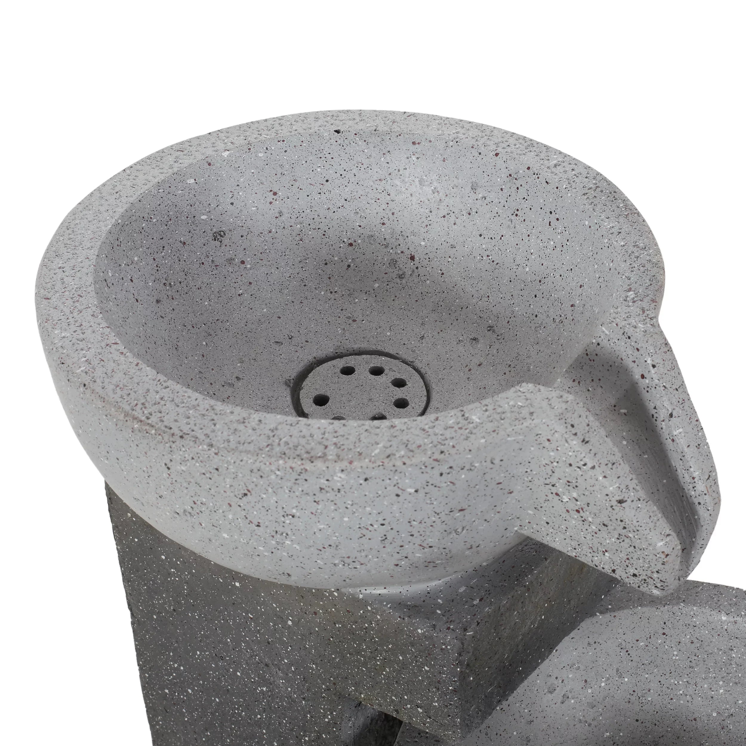 Colquitt Outdoor Modern 3 Tier Fountain, Multi-Gray