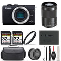 Canon EOS M200 Mirrorless Camera Dark + 55-200mm f/4.5-6.3 IS STM Lens Dark +UV Filter + 64GB + Bag & More!