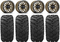 Raceline Krank 14" Bronze Wheels 28" Reptile Tires Kawasaki Mule Pro FXT