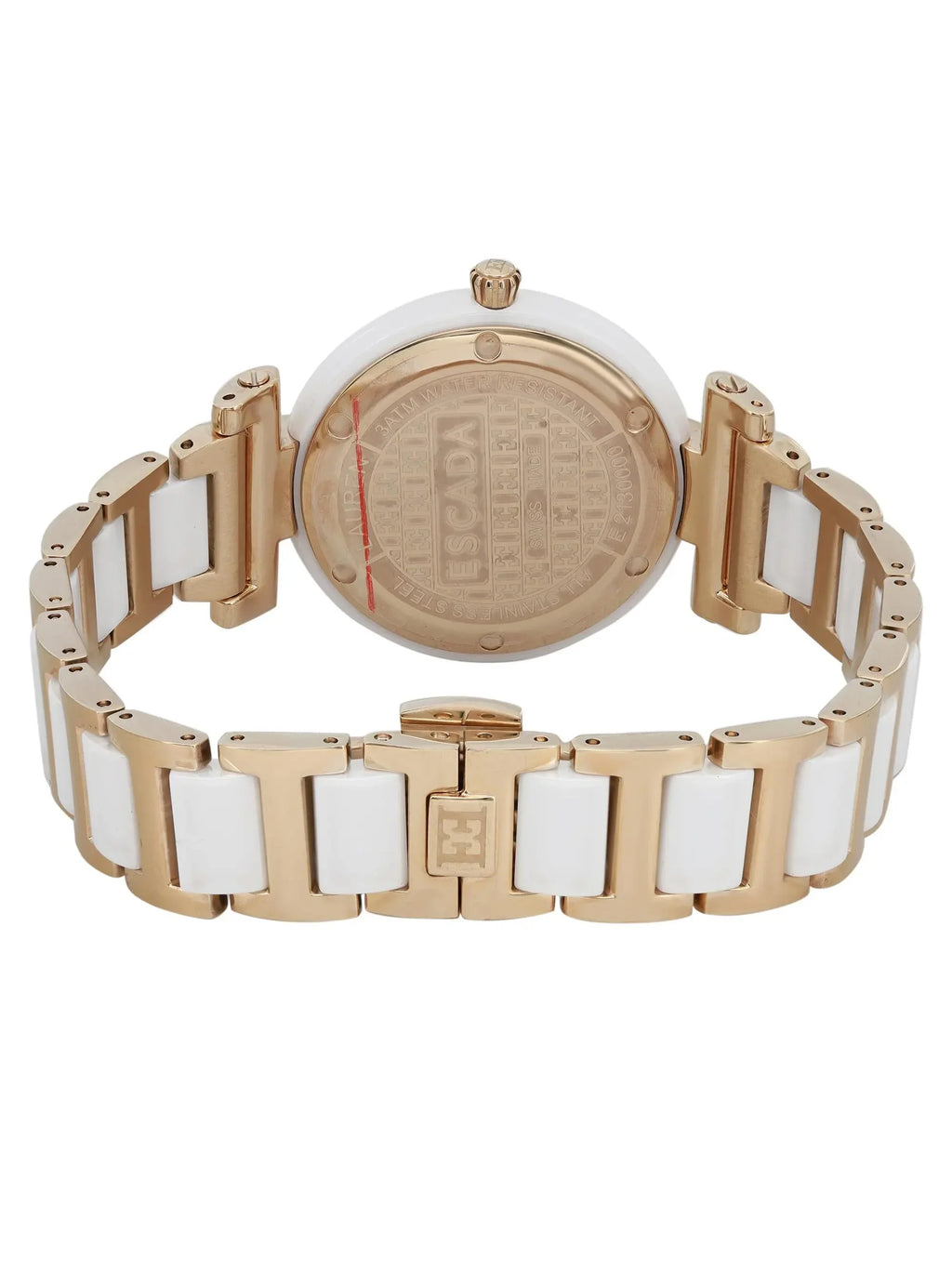 Pre-owned Escada Lauren Gold Tone Ceramic Ladies Watch E2135014 (Good)