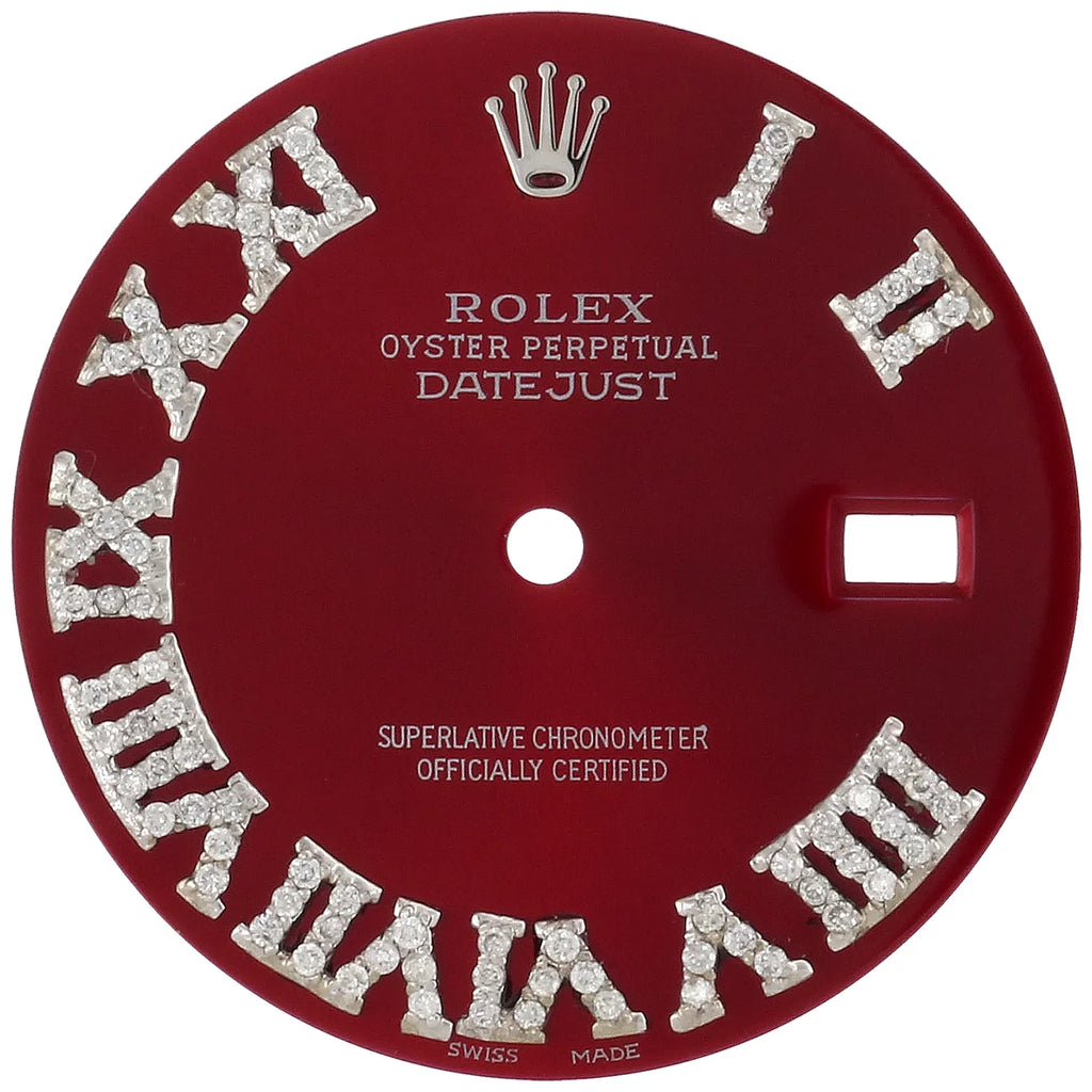 Diamond Roman Numeral Red Display to Fit Moment 36mm Quick Set 1/2 CT.