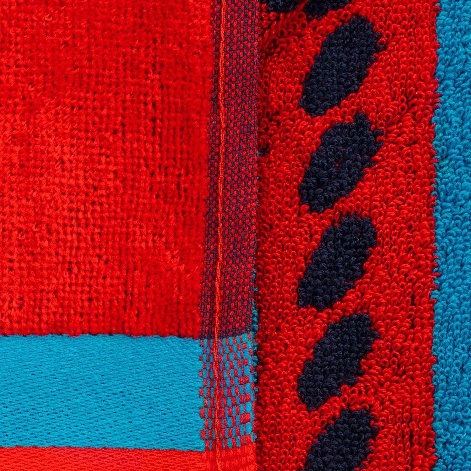 Cotton Striped Beach Towel Set For Kids, Adults, Travel, Pool, Shower, Swimming, Quick Dry, Vacation, Camping, Bathroom, Absorbent, Sailing Collection, 34" X 64", Blue/Red/White, 2 Piece