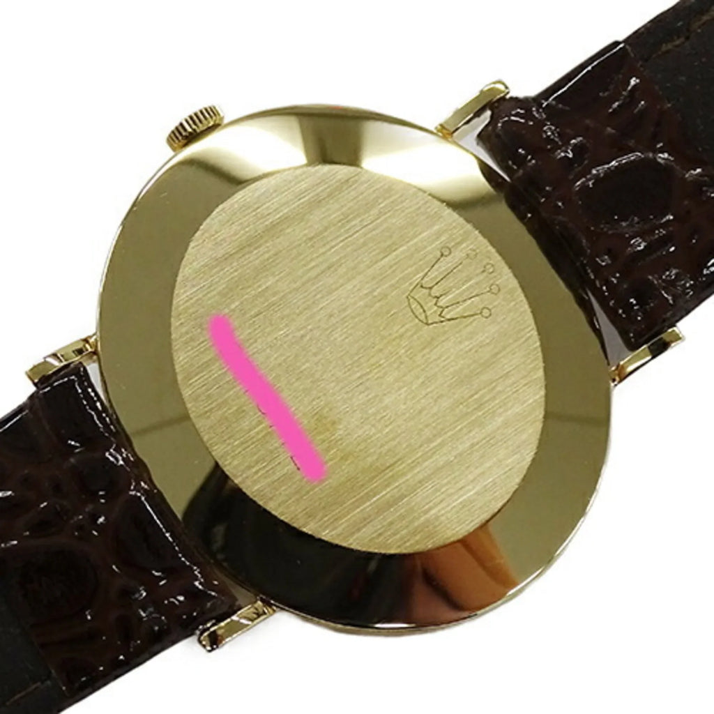 Pre-Owned Cellini 3831J People Watch, Hand-wound, 750YG, Leather, Gold, Polished (Fair)