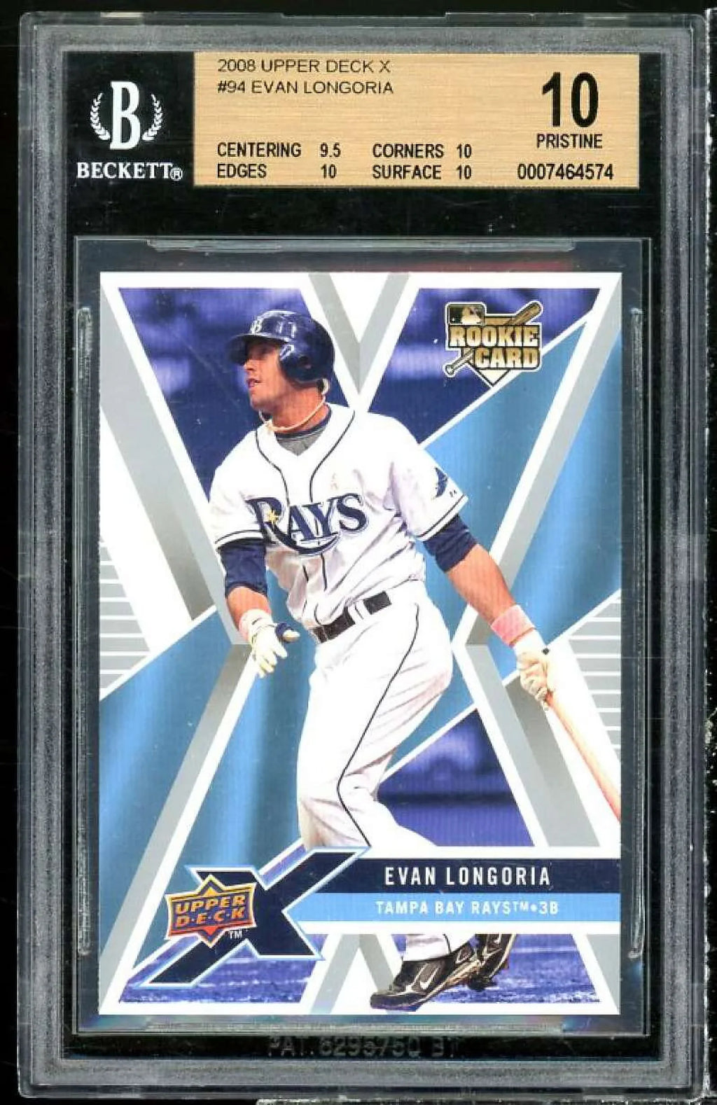 Evan Longoria Rookie Card 2008 Upper Deck X #94 (pristine) BGS 10