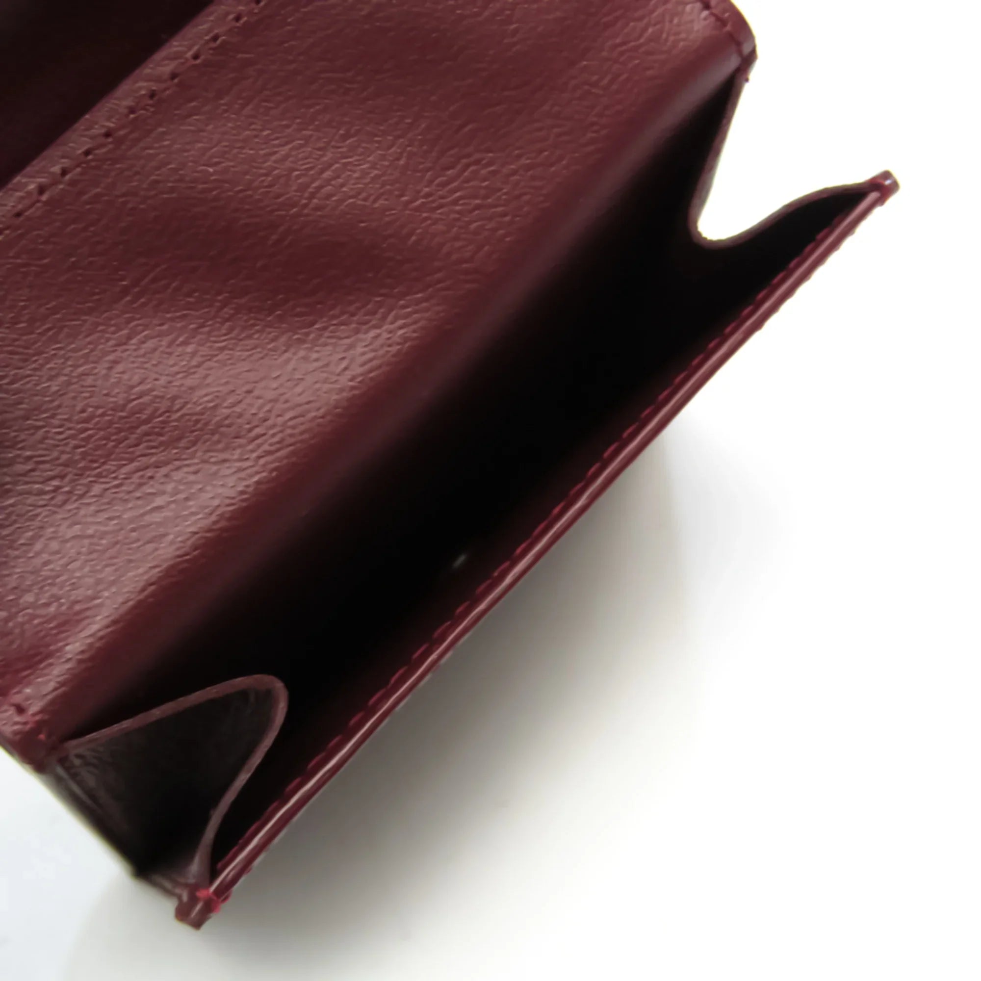 Pre-Owned Cartier Cabochon L3000570 Unisex Calfskin Coin Purse/coin Case Bordeaux (Good)