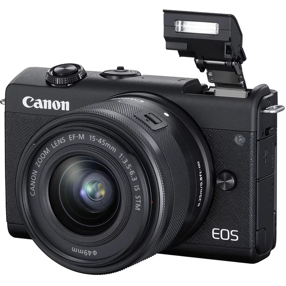 Canon EOS M200 Mirrorless Digital Camera with 15-45mm Lens Ebony - Essential 64GB Bundle