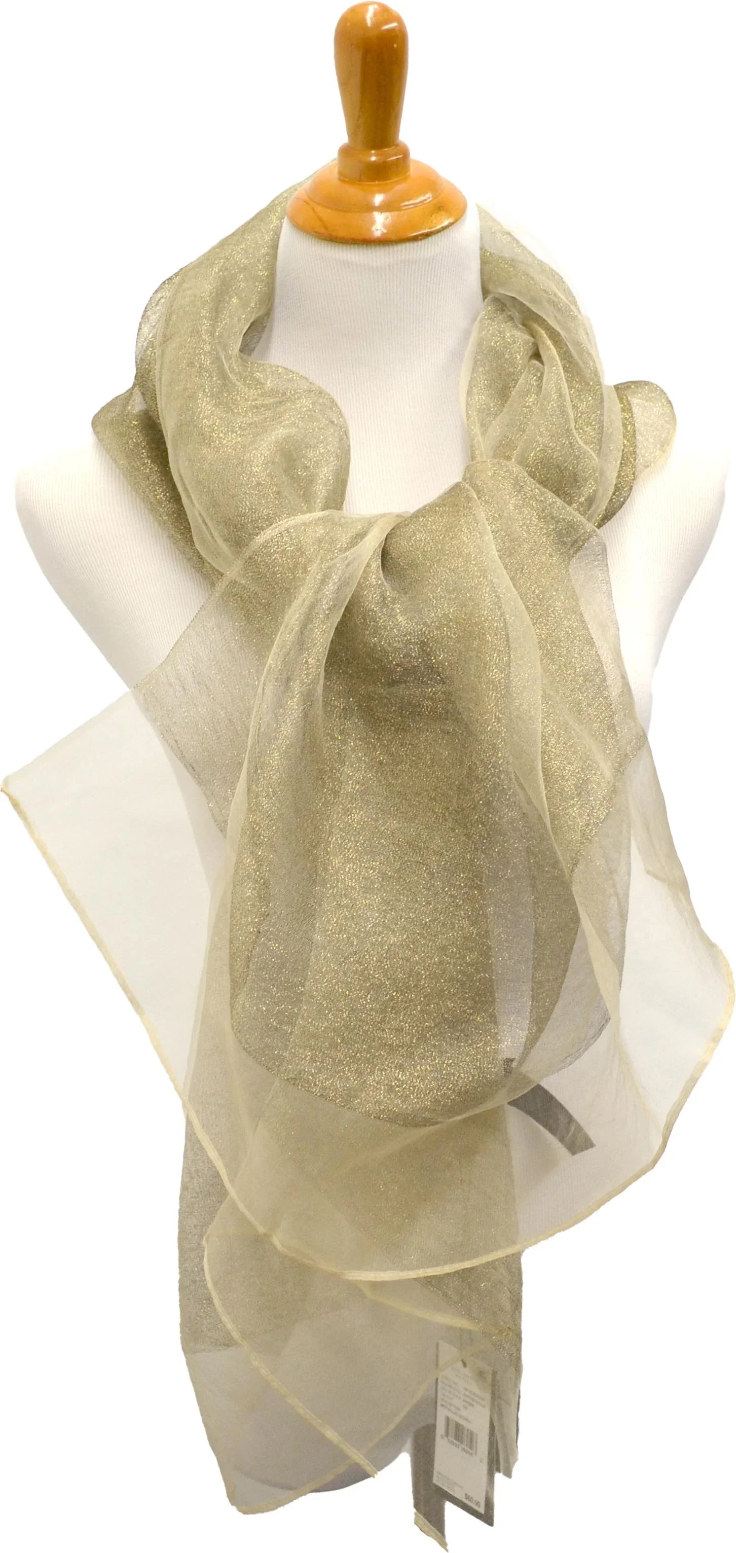 Adrianna Papell Individuals Silk Metallic Decorative Scarf Gold O/S