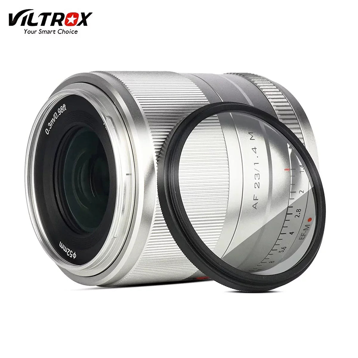 VILTROX 23mm f/1.4 F1.4 EOSM Lens for Canons EOS-M Mount Camera M10 M100 M2 M200 M3 M5 M50 M50II M6 M60 II EOS M6 Mark II, with Lens Filter Combo