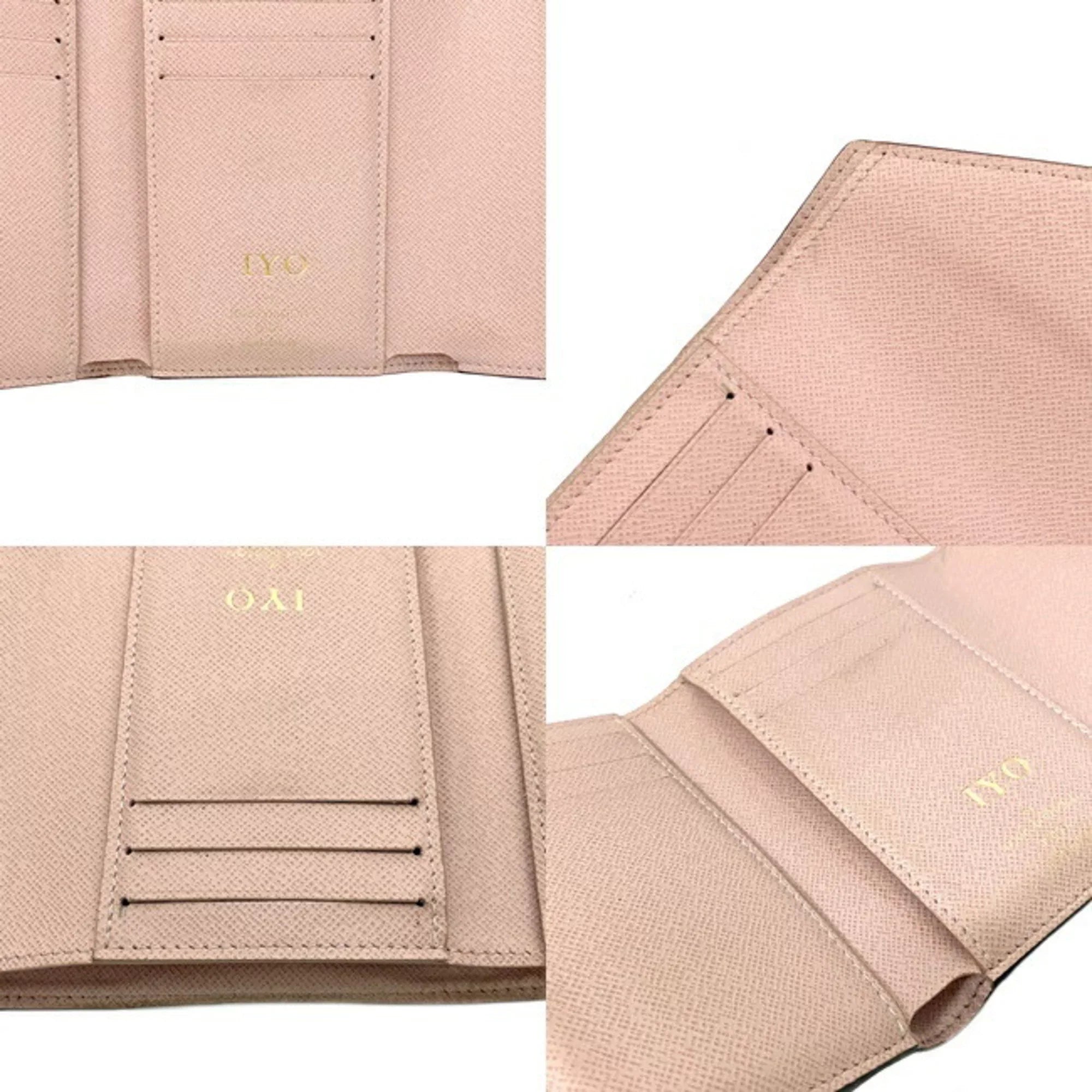 Pre-Owned Wallet Portefeuille Victorine Brown Pink Rose Ballerine Monogram M62360 Trifold NZ3119 LOUIS VUITTON Ladies (Good)