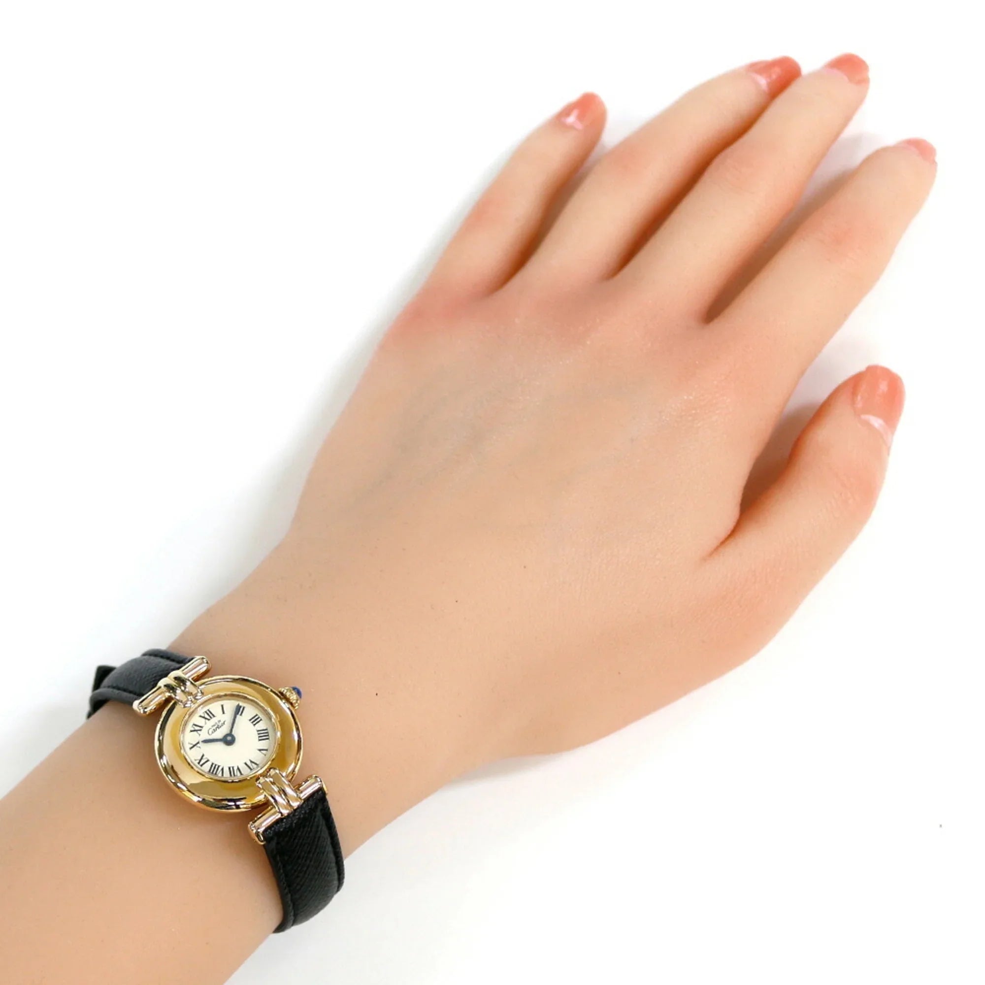 Pre-Owned Cartier Must Colise Vermeil Watch GP 590002 Gemstone Ladies CARTIER (Fair)