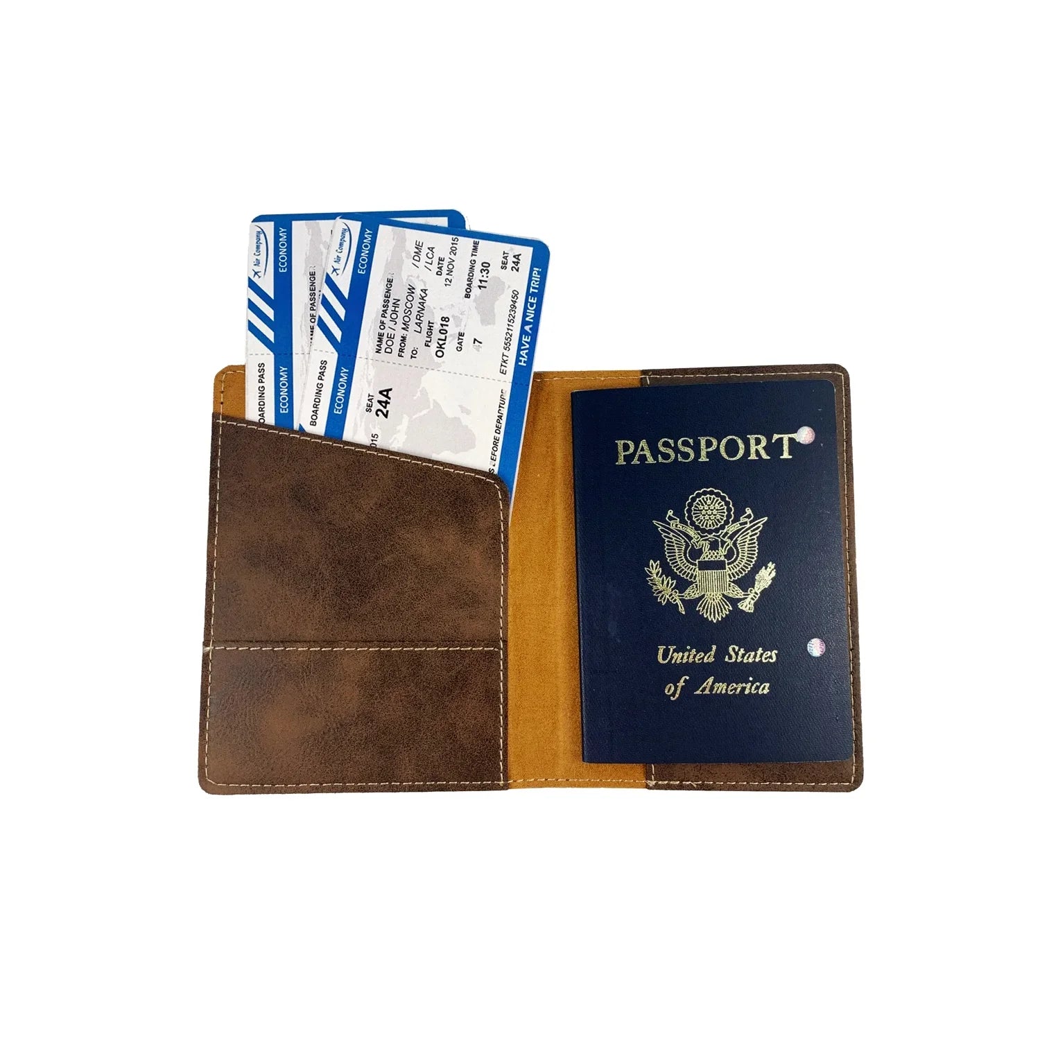 Malone Irish Coat of Arms Leather Passport Wallet