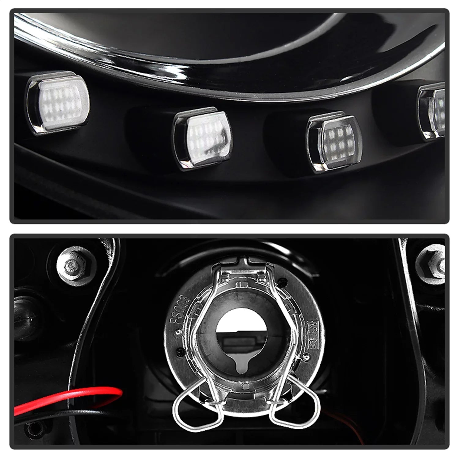 Spyder Volkswagen Beetle 06-10 Projector Headlights - DRL LED - Ebony