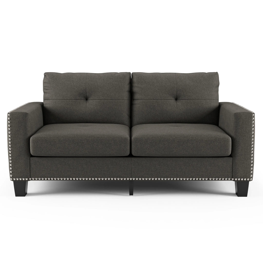 Furniture of America Contemporary Faux Linen Redford Sofa, Gray