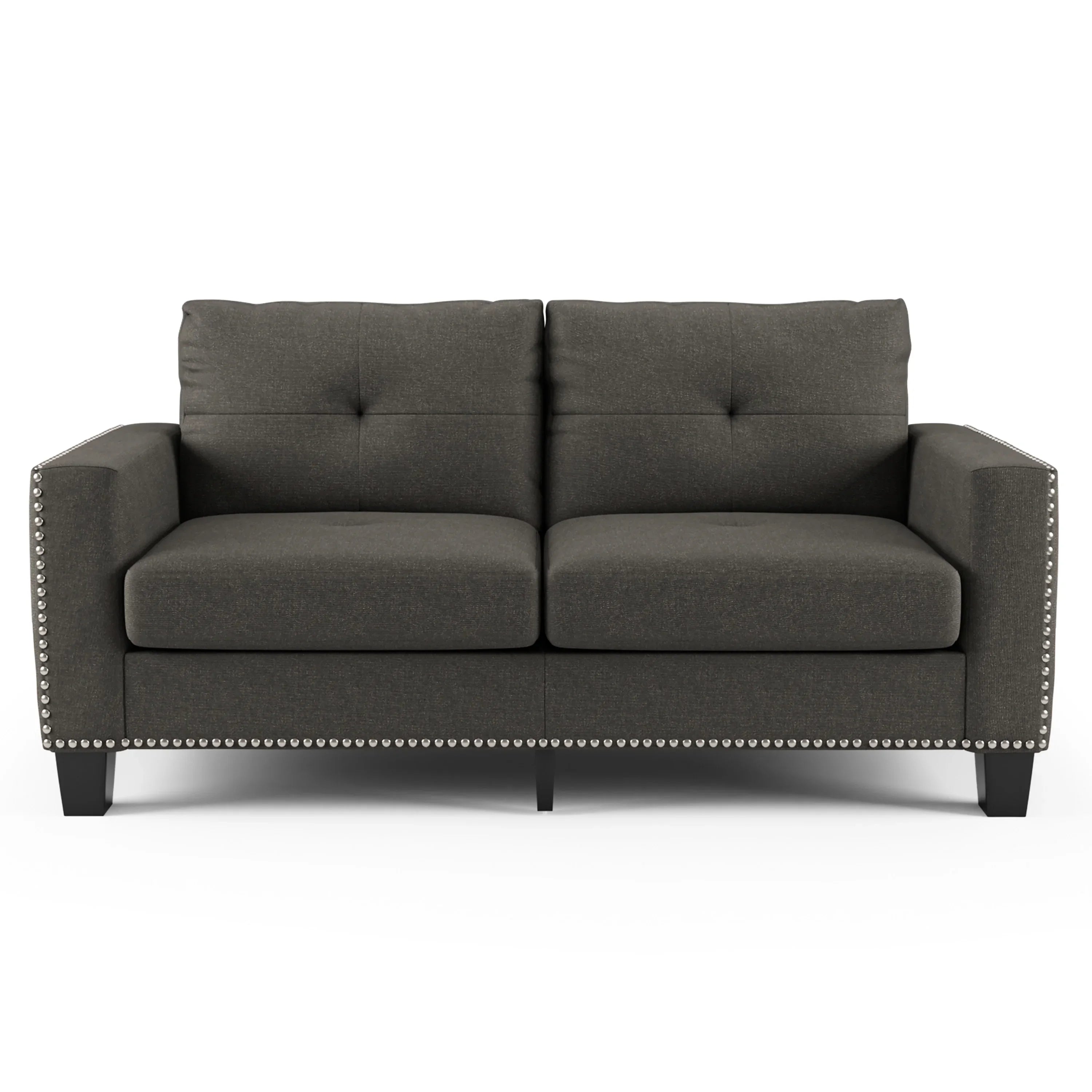 Furniture of America Contemporary Faux Linen Redford Sofa, Gray