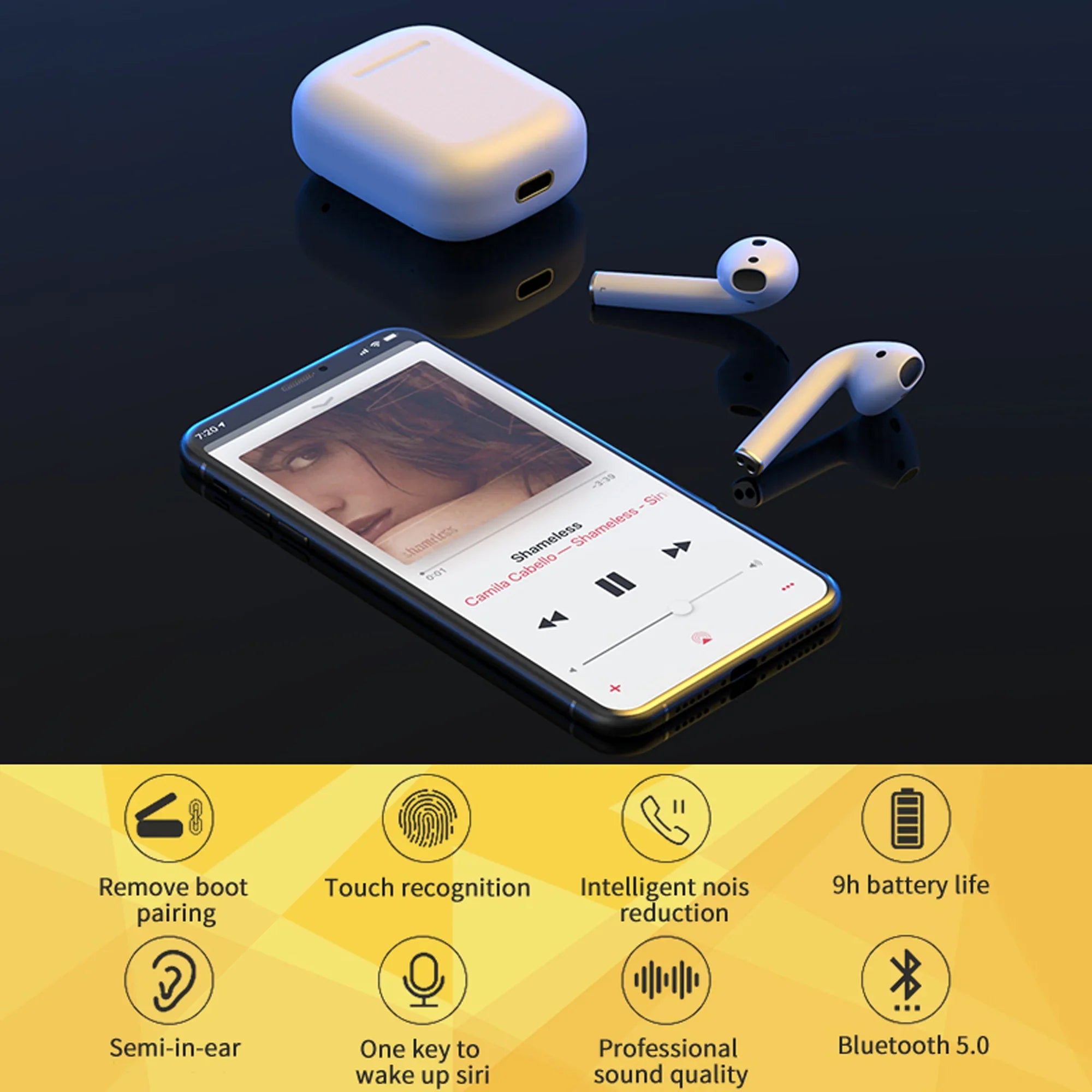 5.0 Second Generation Wireless Earbuds Standby for Up to 72 Hours for and Android