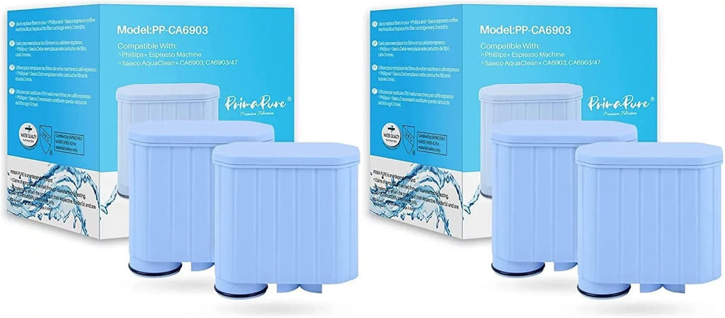 4-Pack PrimaPure Espresso Coffee Machine Water Filter Individuals For Philips Saeco AquaClean CA6903 Certified To NSF / ANSI 42 by IAPMO R&T