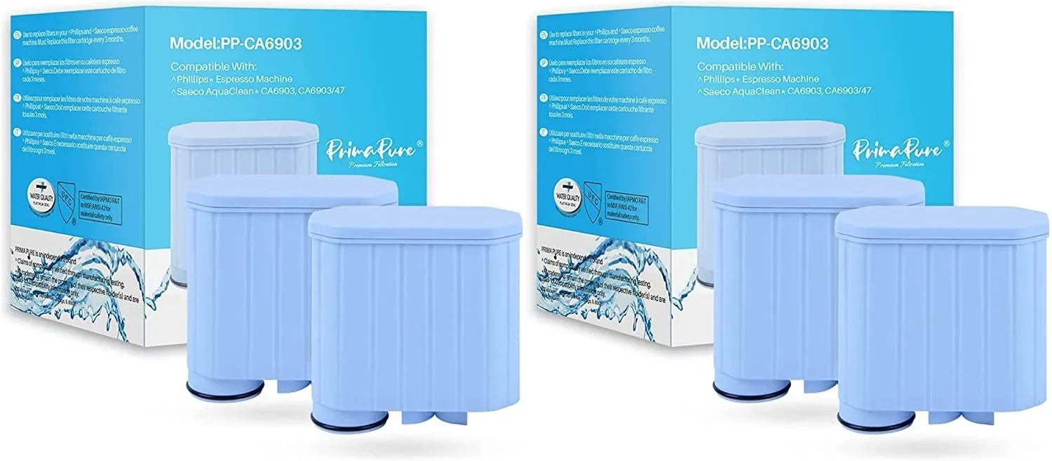 4-Pack PrimaPure Espresso Coffee Machine Water Filter Individuals For Philips Saeco AquaClean CA6903 Certified To NSF / ANSI 42 by IAPMO R&T
