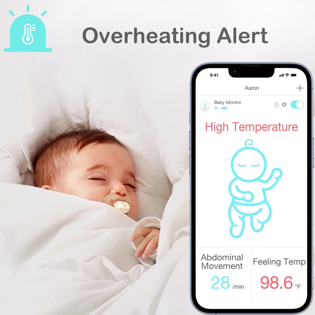 Sense-U Smart Baby Abdominal People Monitor - Tracks Baby's Abdominal Gentlemen Temperature, Rollover and Sleeping Position for Baby Safety with Instant Audio Alerts on Smartphones, Pink