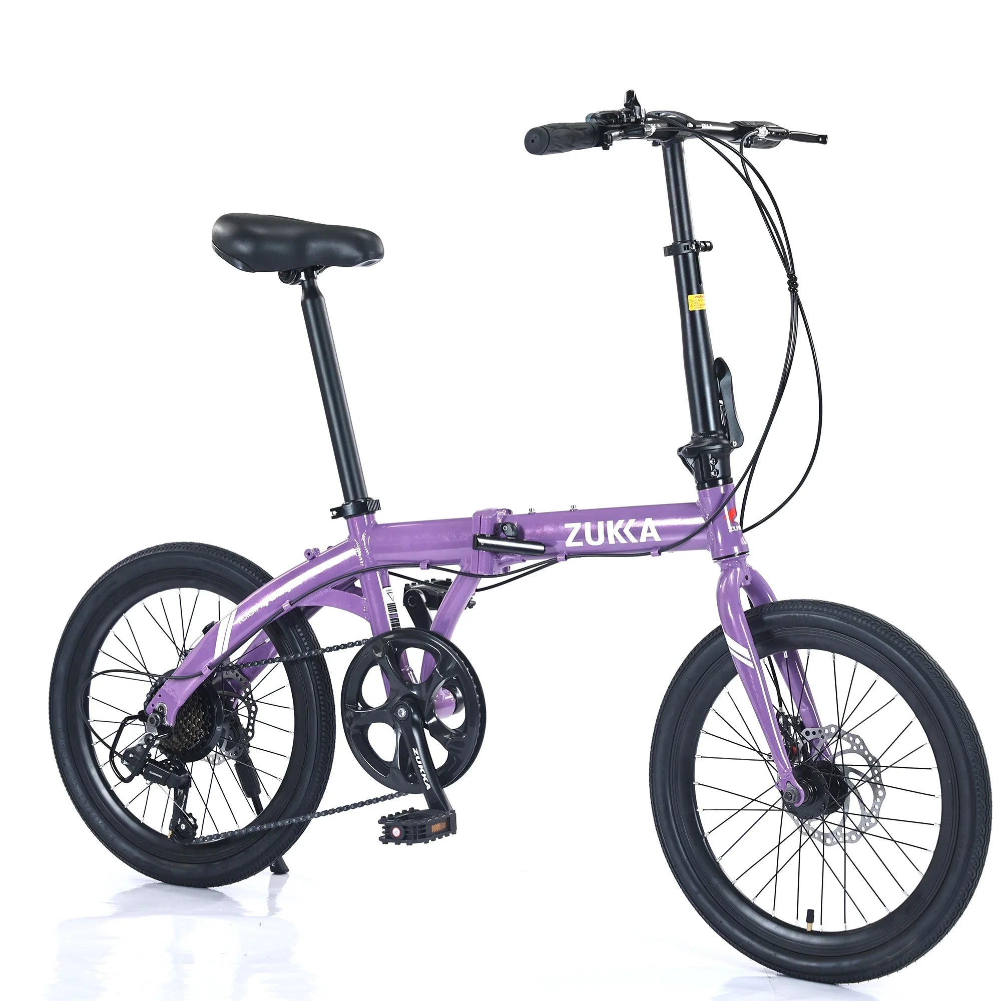 20" Folding Bike, 8 Speed City Bicycle, Aluminium Alloy Frame, Purple