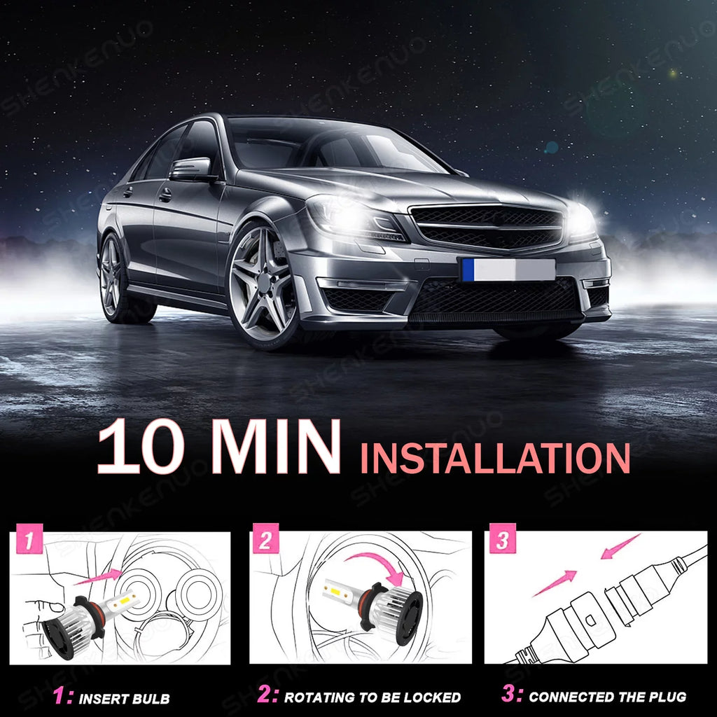For Ram 1500 2019-2022 Front LED Headlight High Low Beam White Bulbs 9005+H11