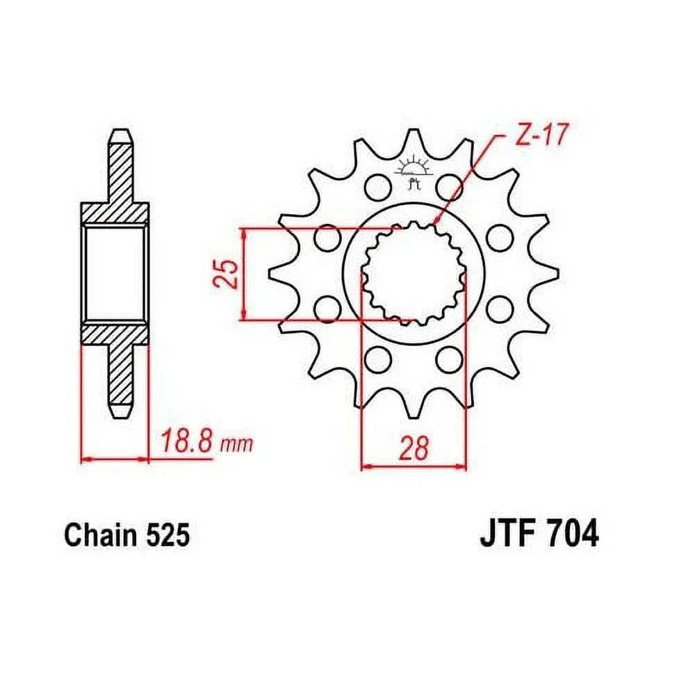 JT Steel Front Sprocket 16T for Street BMW F800 GS 2008-2013