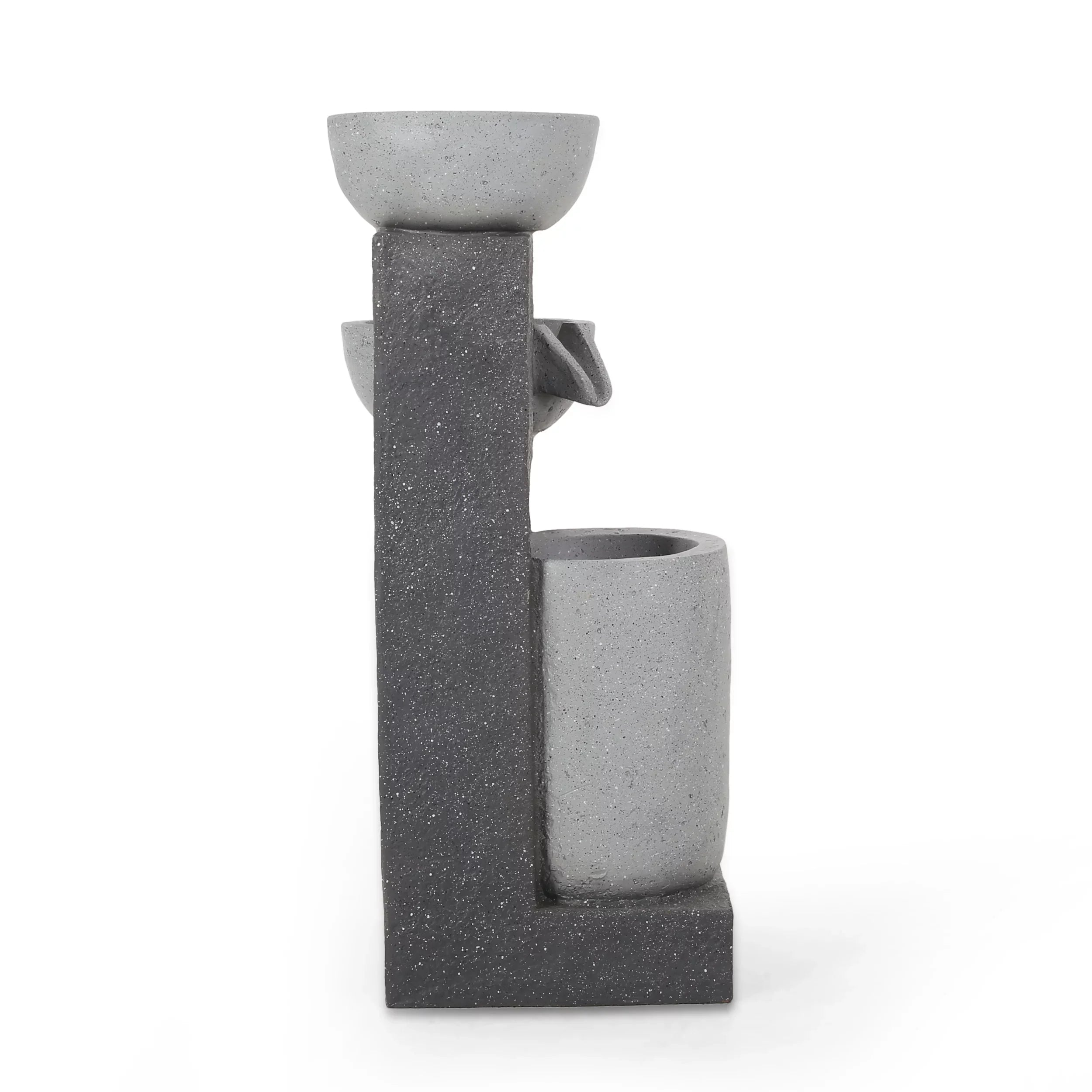 Colquitt Outdoor Modern 3 Tier Fountain, Multi-Gray