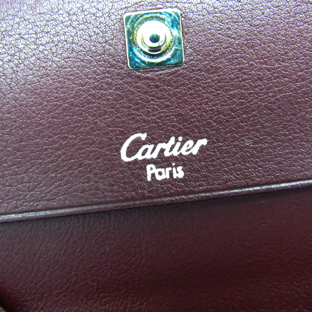 Pre-Owned Cartier Cabochon L3000570 Unisex Calfskin Coin Purse/coin Case Bordeaux (Good)